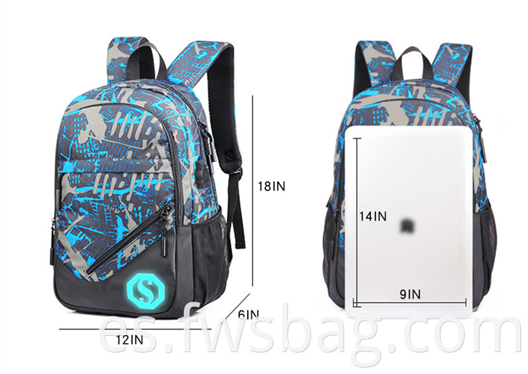 Classic College School Travel Computer Bag Anti Theft USB Laptop mochila Fit de 15.6 pulgadas laptop